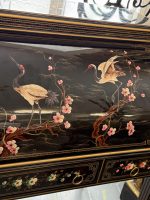 Secrétaire cylindre ancien laque japonaise avec grues et sakura, view 13