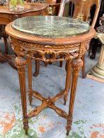 Wooden flower table with green marble — Neoclassical style, medium size, medium height (7028) - Image 2