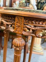 Wooden flower table with green marble — Neoclassical style, medium size, medium height (7028) - Image 5