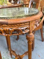 Wooden flower table with green marble — Neoclassical style, medium size, medium height (7028) - Image 6