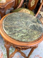 Wooden flower table with green marble — Neoclassical style, medium size, medium height (7028) - Image 7