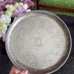 antique silver plated salver tray