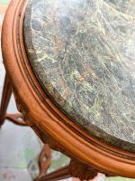 Wooden flower table with green marble — Neoclassical style, medium size, medium height (7028) - Image 11