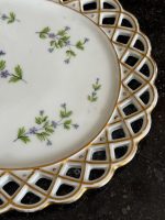 Antīks Vieux Paris stila porcelāna servējamais trauks ar caurviju pīruma apmali (6692) - Image 3
