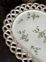 Antīks Vieux Paris stila porcelāna servējamais trauks ar caurviju pīruma apmali (6692) - Image 6