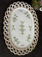 Antīks Vieux Paris stila porcelāna servējamais trauks ar caurviju pīruma apmali (6692) - Image 2