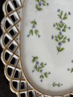 Antīks Vieux Paris stila porcelāna servējamais trauks ar caurviju pīruma apmali (6692) - Image 7