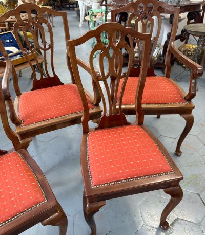 Chippendale stole med gennembrudt ryglæn, 9 stk. haves (4103)