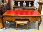 Ekskluzīvs, ļoti liela izmēra — divpusējs rakstāmgalds, bureau plat double sided — Luja XV / Belle Époque stils, Francija, ap 1880–1910 (6327)