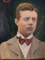 glezna + foto rāmītī, ar vēsturi un stāstu par šiem cilvēkiem (7032) - Image 8