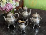 French Silver Tea and Coffee Set with Ram Heads — Empire Style, 19th C. (6715) - Image 2