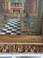 Oil Painting on Canvas ''Church Interior with a Nun'' — F. Autome, Belgium, c. 1880–1920 (6295) - Image 3