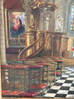 Oil Painting on Canvas ''Church Interior with a Nun'' — F. Autome, Belgium, c. 1880–1920 (6295) - Image 7