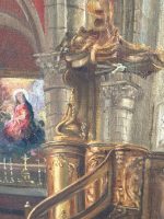 Oil Painting on Canvas ''Church Interior with a Nun'' — F. Autome, Belgium, c. 1880–1920 (6295) - Image 9