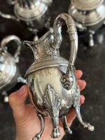 French Silver Tea and Coffee Set with Ram Heads — Empire Style, 19th C. (6715) - Image 5