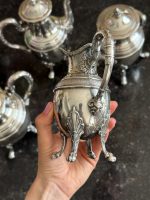 French Silver Tea and Coffee Set with Ram Heads — Empire Style, 19th C. (6715) - Image 6