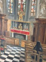 Oil Painting on Canvas ''Church Interior with a Nun'' — F. Autome, Belgium, c. 1880–1920 (6295) - Image 12