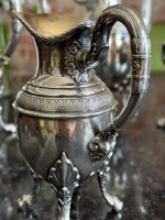 French Silver Tea and Coffee Set with Ram Heads — Empire Style, 19th C. (6715) - Image 7