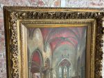 Oil Painting on Canvas ''Church Interior with a Nun'' — F. Autome, Belgium, c. 1880–1920 (6295) - Image 18
