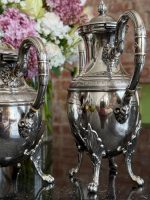 French Silver Tea and Coffee Set with Ram Heads — Empire Style, 19th C. (6715) - Image 10