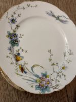 19gab porcelāna, salātu šķīvji ar ziedu, putnu un spāres motīviem, Jūgendstils / Eklektisms (6195) - Image 6