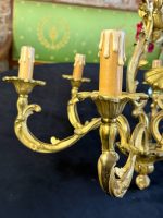 griestu lampa skaistā zeltītā krāsā un ar skaistām svecītēm , vidēji liela izmēra, 6 spuldzēm, smaga (7034) - Image 10