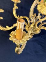 griestu lampa skaistā zeltītā krāsā un ar skaistām svecītēm , vidēji liela izmēra, 6 spuldzēm, smaga (7034) - Image 13