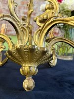 griestu lampa skaistā zeltītā krāsā un ar skaistām svecītēm , vidēji liela izmēra, 6 spuldzēm, smaga (7034) - Image 16