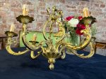 griestu lampa skaistā zeltītā krāsā un ar skaistām svecītēm , vidēji liela izmēra, 6 spuldzēm, smaga (7034) - Image 4