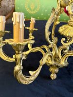 griestu lampa skaistā zeltītā krāsā un ar skaistām svecītēm , vidēji liela izmēra, 6 spuldzēm, smaga (7034) - Image 11