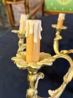 griestu lampa skaistā zeltītā krāsā un ar skaistām svecītēm , vidēji liela izmēra, 6 spuldzēm, smaga (7034) - Image 12