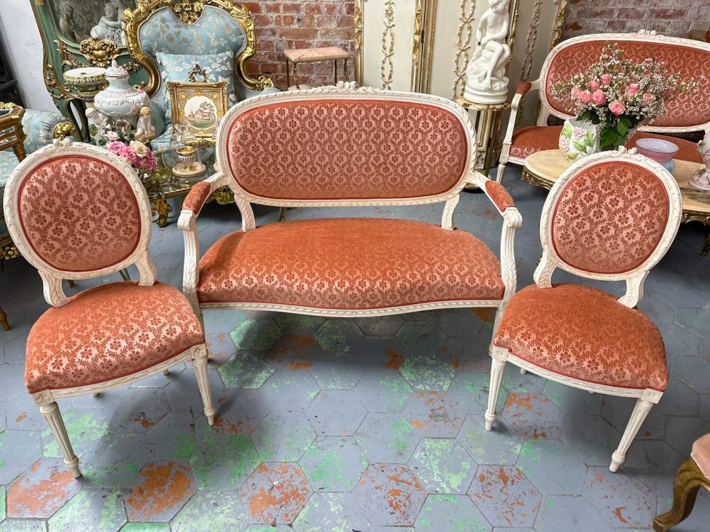 Louis XVI stil sofasæt – sofa og 2 stole (3758)