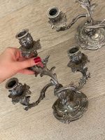 Sudraboti bronzas trīszaru svečturi ar rokaiļu ornamentu — Rokoko atdzimšana, Francija/Beļģija, view 6