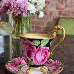 porcelain cup with saucer and gold lion paw feet