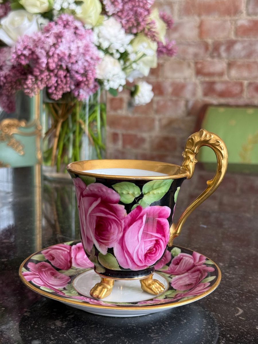 IMG_1156 2 porcelain cup with saucer and gold lion paw feet