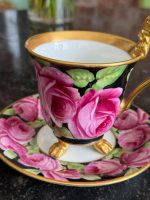 Grezna Porcelāna Krūzīte ar Apakštasīti un Rožu Motīviem — Bīdermeijera stilā, (Elegant Teltau Porcelain Cup with Saucer — Biedermeier Style) (6694) - Image 7