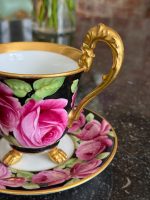 Grezna Porcelāna Krūzīte ar Apakštasīti un Rožu Motīviem — Bīdermeijera stilā, (Elegant Teltau Porcelain Cup with Saucer — Biedermeier Style) (6694) - Image 8