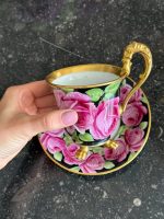 Grezna Porcelāna Krūzīte ar Apakštasīti un Rožu Motīviem — Bīdermeijera stilā, (Elegant Teltau Porcelain Cup with Saucer — Biedermeier Style) (6694) - Image 13