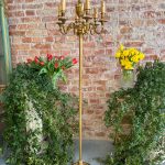 heavy bronze floor lamp candelabra