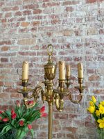 Grezna Metāla Stāvlampa ar Sešiem Svečturiem — Historisma stilā, (heavy bronze floor lamp candelabra - Historism Style) (3871) - Image 8