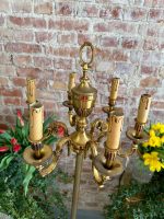 Grezna Metāla Stāvlampa ar Sešiem Svečturiem — Historisma stilā, (heavy bronze floor lamp candelabra - Historism Style) (3871) - Image 3