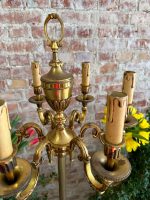 Grezna Metāla Stāvlampa ar Sešiem Svečturiem — Historisma stilā, (heavy bronze floor lamp candelabra - Historism Style) (3871) - Image 9