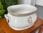 Porcelāna Pēdu Bļoda ar Monogrammu un Grieķu Joslu — Empire, Vieux Paris, Francija, ap 1820.–1860. (2625) - Image 4
