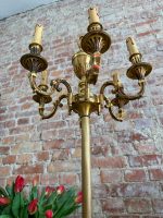 Grezna Metāla Stāvlampa ar Sešiem Svečturiem — Historisma stilā, (heavy bronze floor lamp candelabra - Historism Style) (3871) - Image 10