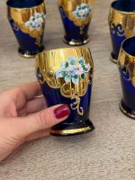 itāļu murano stikla komplekts - karafe un 6gab glāzes (6139) - Image 4