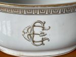 Porcelāna Pēdu Bļoda ar Monogrammu un Grieķu Joslu — Empire, Vieux Paris, Francija, ap 1820.–1860. (2625) - Image 7