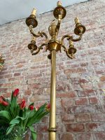 Grezna Metāla Stāvlampa ar Sešiem Svečturiem — Historisma stilā, (heavy bronze floor lamp candelabra - Historism Style) (3871) - Image 13