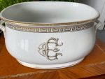 Porcelāna Pēdu Bļoda ar Monogrammu un Grieķu Joslu — Empire, Vieux Paris, Francija, ap 1820.–1860. (2625) - Image 8