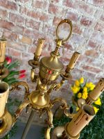 Grezna Metāla Stāvlampa ar Sešiem Svečturiem — Historisma stilā, (heavy bronze floor lamp candelabra - Historism Style) (3871) - Image 14