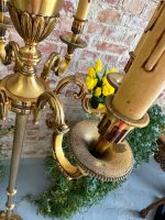 Grezna Metāla Stāvlampa ar Sešiem Svečturiem — Historisma stilā, (heavy bronze floor lamp candelabra - Historism Style) (3871) - Image 19